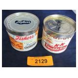 Vintage pair of advertising nut tins.