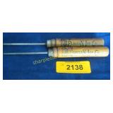 2 antique Puritan Ice Co.  ice picks.  Muscatine,
