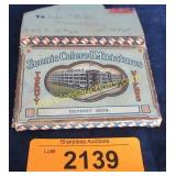 Vintage scenic colored miniature pictures in