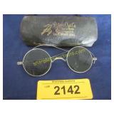 Antique colored lens eye glasses original case.