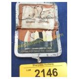 Vintage sewing compact case with contents.