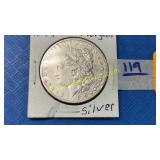 1879 Morgan silver dollar