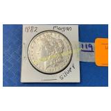1882 Morgan silver dollar