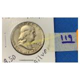 1954-S Silver Franklin 50 Cent piece