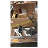 Vintage kitchen utensils, dictionaries