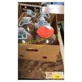 Glass milk jars, plastic jug