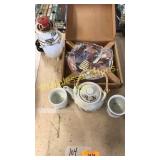 Tea set, decorative plate, mixer