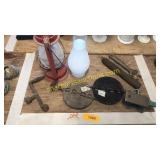 Lantern, metal weights