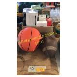 Basketball, football, empty car boxes