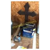 Cross, weights, mattress protection