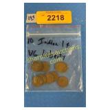 10 Indian pennies VG Liberty