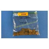 50 1930s wheat pennies