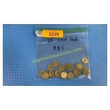 25 P-D-S steel cents