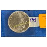 1889 Morgan dollar coin - unc