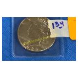1935 Peace dollar coin - unc