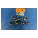 Set of seven costume rings