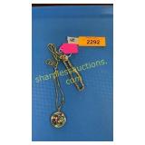 .925 w/gold tone overlay necklace & bracelet