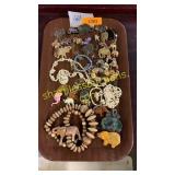 Tray of assorted elephant jewelry