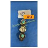 Timex expedition watch with 2 turquoise stones