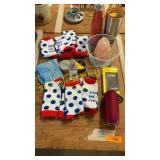 Socks, Bluetooth speaker, insulated mugs, misc