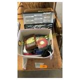 Storage containers, scrapbooking items, box of