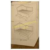Corner storage bed/carton b-white