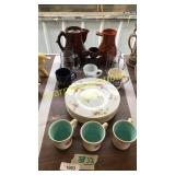 Pottery, mugs, plates