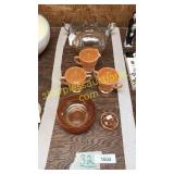 Colored glass, glass tea cups