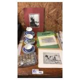 Vintage art portfolios, blue willow China