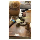 Walnut trim, lamp, light fixture