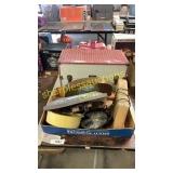 Vintage trunk, clocks