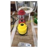 Coleman electric lanterns, wood stool