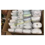 Box of diapers - various sizes