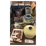 Pottery, tiles, watch, belt buckles, jewelry