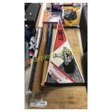 Blackhawks flag, baseball bat