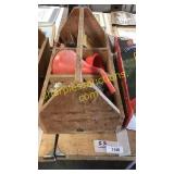 Wood tool box with misc tools