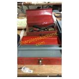 Metal toolboxes with tools