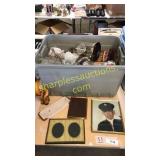 Glass box, clock, misc household