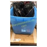 Leather jacket, horse trophies, whip