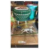 Racing Horse weather vane, sewing basket
