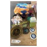 Doll, decorative plates, Tupperware