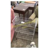 Metal shelf on wheels