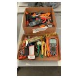 Tape measures, assorted tools, pliers, screwdriver