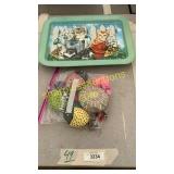 Painted stones, TV tray