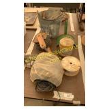 Wire, twine, metal stakes