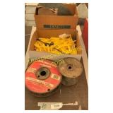 Metal wire, stakes, twine