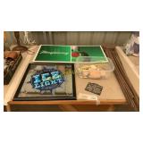 Alcohol signs, sea shells