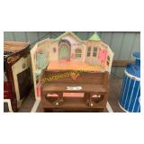 Dollhouse, wooden shelf
