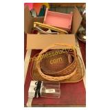 Woven baskets, sprinkler, speakers