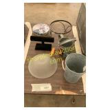 Galvanized cans, jewelry holder